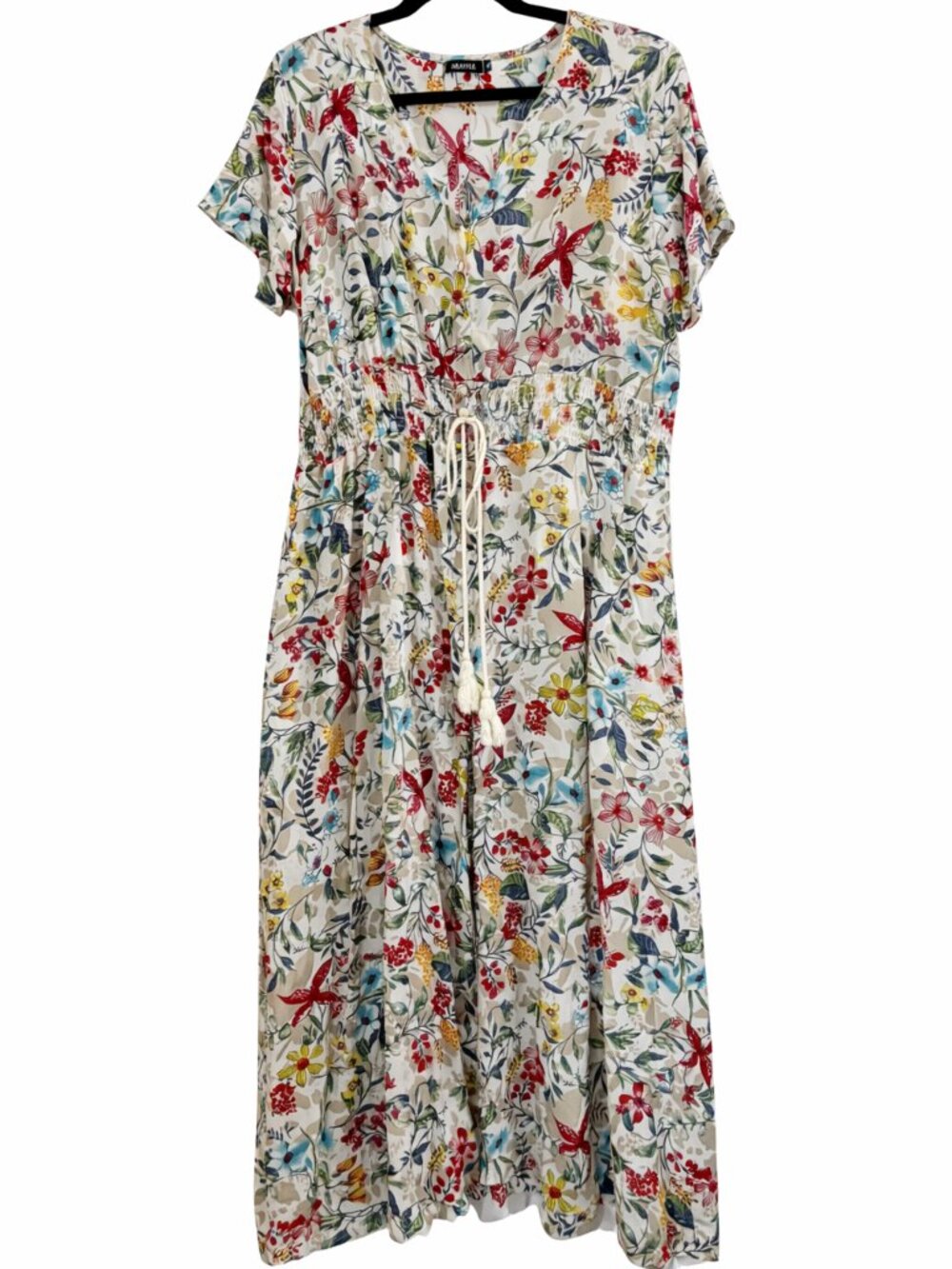 Maxi Button‑Up Dress – Floral Boho – Size XL